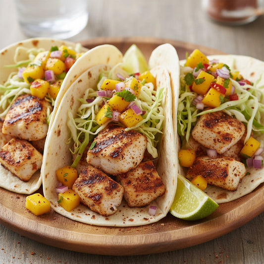 Grilled Mahi Mahi Tacos with Mango Salsa